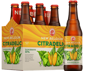 New Belgium Citradelic Tangerine IPA and Exotic Lime Ale 6 pk bottles