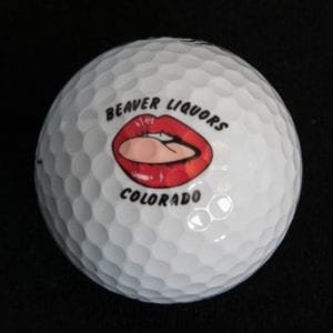 Beaver liquors lips golf ball