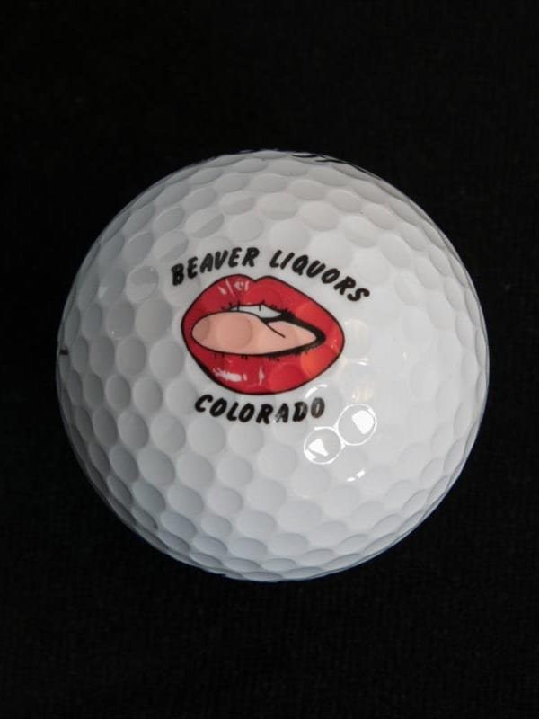 Beaver liquors lips golf ball