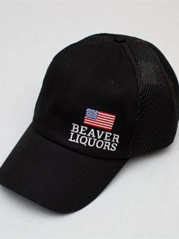 Beaver Liquors USA Flag Ball Cap